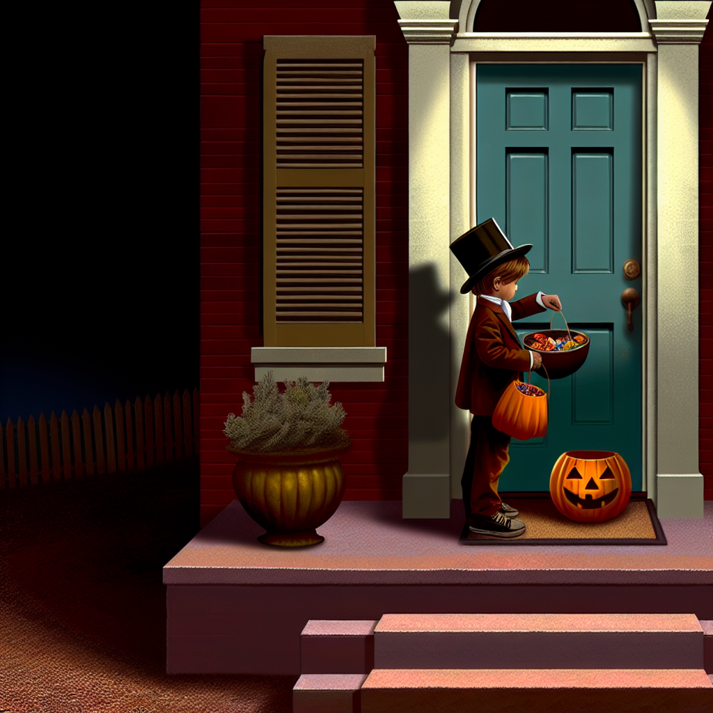 Doorbell video shows child refilling empty bowl with his own Halloween candy