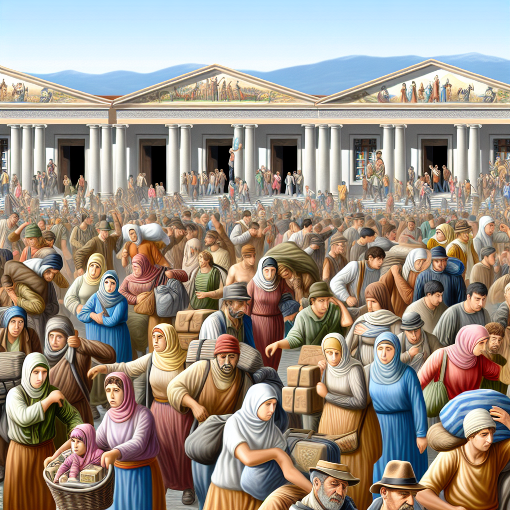 Where are tens of thousands of people in Sudan fleeing to?